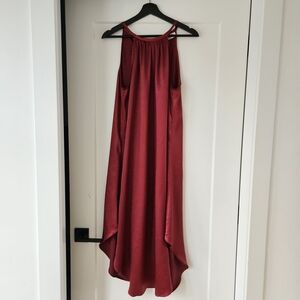 Double Zero Elegant High Low Burgundy Dress